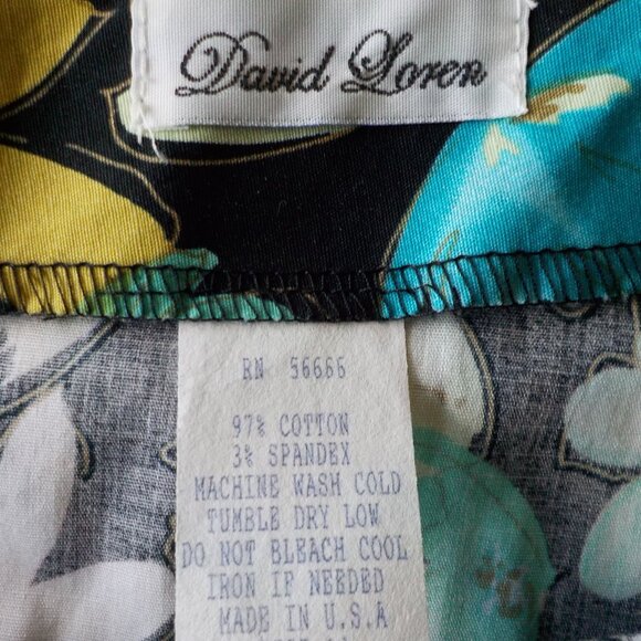 David Loren Skirt - Vintage Y2K  - Size 14 - Made USA - Floral - Cotton  (474) - Picture 2 of 6